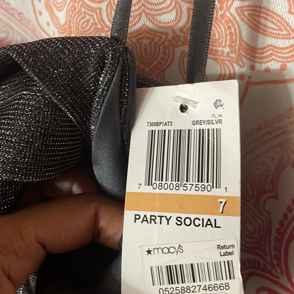 City Studio Grey/silver off shoulder dress - Picture 6 of 6